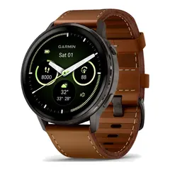 Умные часы Garmin Venu 4, 45mm, Slate with Black Silicone Band and Brown Leather Band (010-03014-03)