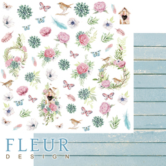Бумага для скрапбукинга FLEUR-design, двусторонняя 30*30 см, 190 гр.