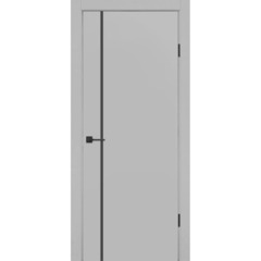Купить Межкомнатная дверь с алюминиевой кромкой экошпон ДП-46.11 gray silk глухая