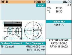 Поршень двигателя TEIKIN 42671A STD (4шт/упак)