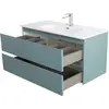 BelBagno KRAFT-1000-2C-SO-AO База под раковину подвесная с фрезерованными ручками по всей длине фасада с двумя выкатн. ящ., Голубой Мат.,1000x455x500