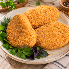 Шницель рыбный без лука в кукурузной панировке / 500 гр