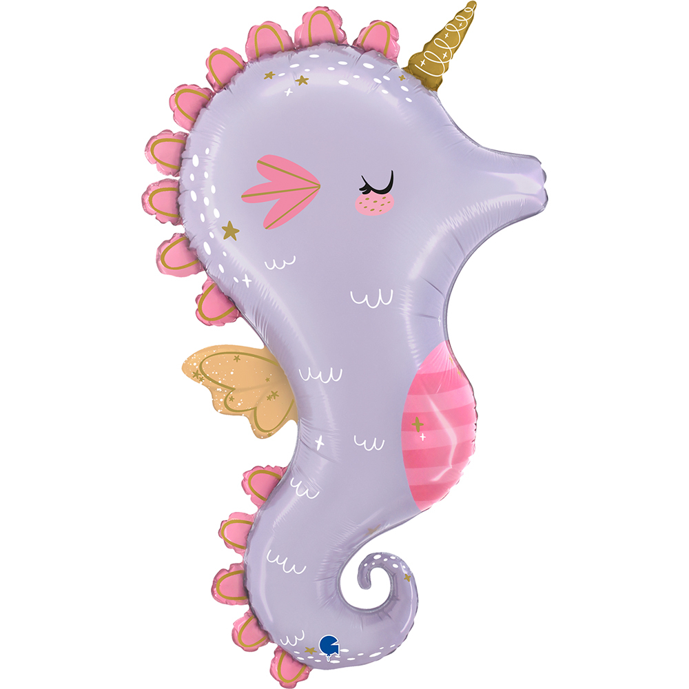 Г Фигура, Морской конек-единорог, Сиреневый, 36''/91 см, 1 шт.
