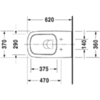 Duravit DuraStyle 2542090000 Унитаз удлиненный подвесной безободковый 620х370 мм, с креплением, цвет белый