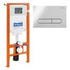 BelBagno BB002-80/BB005-PR-CHROME Инсталляция для унитаза с клавишей смыва, цвет: хром