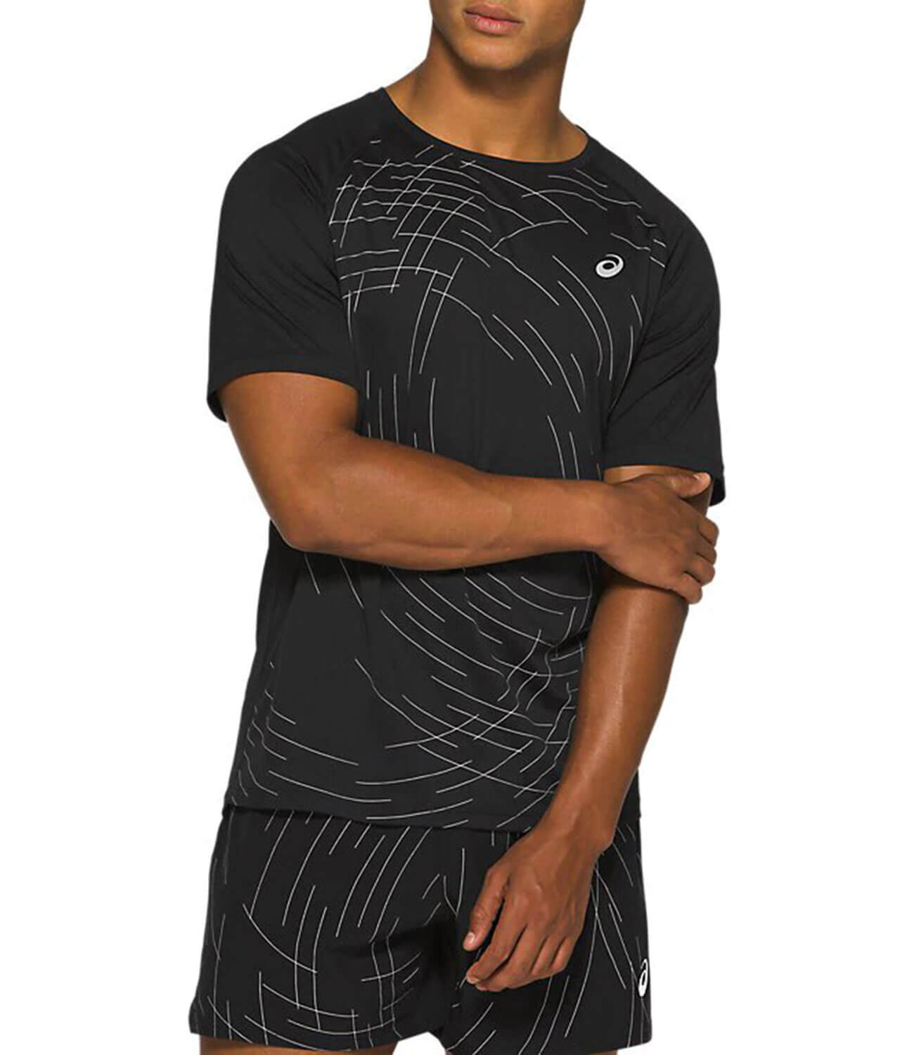 Asics Night Track Ss Top футболка для бега мужская черная