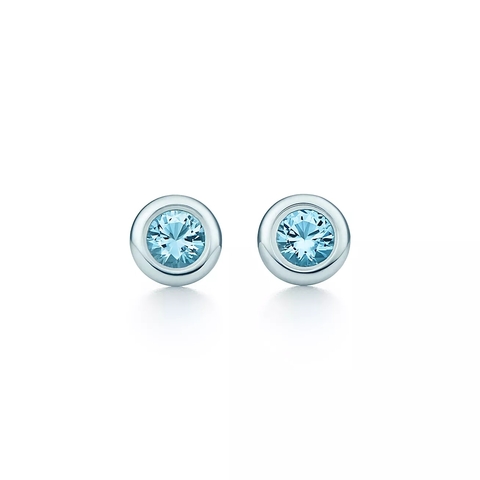Серьги гвоздики из серебра 925,Tiffany с аквамарином 0.26 карат 💙В наличии