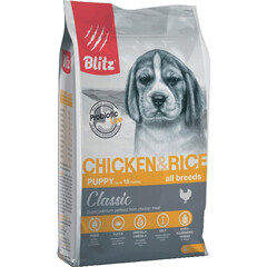 Сухой корм для щенков Blitz Classic PUPPY CHICKEN & RICE, курица и рис, 2 кг