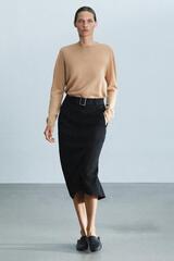 ZARA ЮБКА МИДИ КАРГО С РЕМНЕМ — ZW COLLECTION, ЧЕРНЫЙ