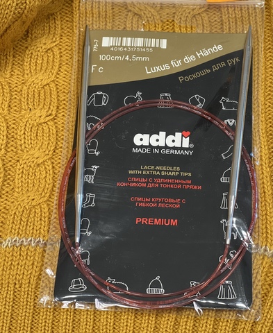 Спицы металлические круговые с удлиненным кончиком ADDI CLASSIC LASE PREMIUM    №3   40 см