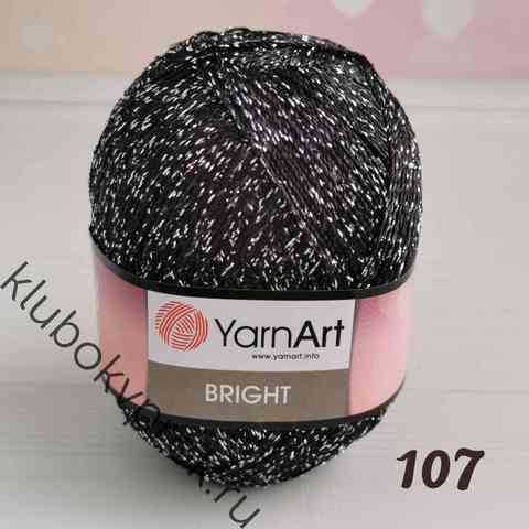 YARNART BRIGHT 107, Черный серебро