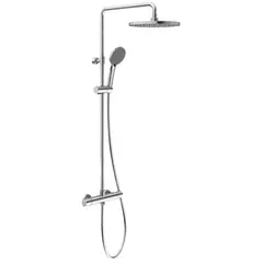 Villeroy&Boch TVS00000600061 Душевая стойка, смеситель-в комплекте, тип регулирования воды-термостатический картридж, верхний душ-есть, форма верхнего душа-круглая, размер верхнего душа-200, держатель верхнего душа-есть, вынос, мм-400 фото