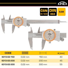 Штангенциркуль ШЦК-1-200/45мм 0,02мм DIN862 INOX Kinex K-Met 6013-02-200 (К)