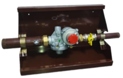 Шкафной газораспределительный пункт ГРПШ ОХТА-RF-25-1-ПЛ-Ф исп.25/1 (коричневый)