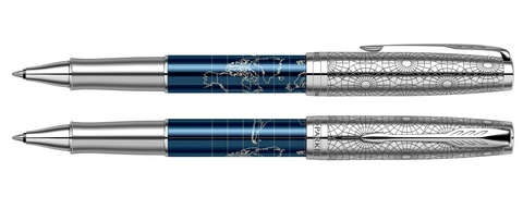 Ручка-роллер Parker Sonnet Atlas SE18 Blue Silver CT (2054840)