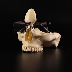 Подставка череп для очков и мелочей в прихожую, кремовый, 3D печать
