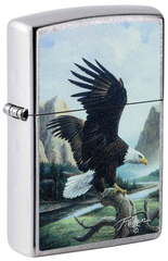 Фото Зажигалка ZIPPO Linda Pickens Design с покрытием Street Chrome, латунь/сталь, серебристая