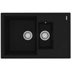 Lemark Ramza 9910037 Кухонная мойка 760 врезная прямоугольная с доп.чашей и крылом из кварцгранита цвет: Антрацит
