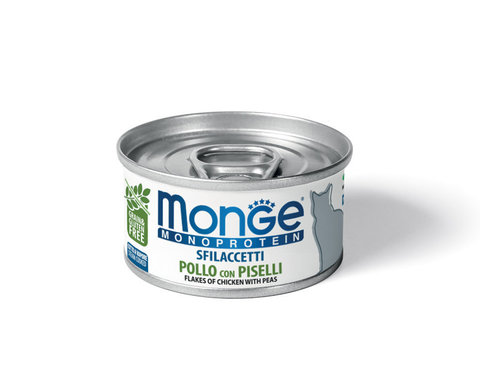Monge Cat Monoprotein мясные хлопья для кошек из курицы с горошком 80г