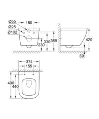 Унитаз Подвесной Безободковый Grohe Euro Ceramic 39206000