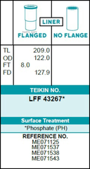 Гильза блока цилиндров TEIKIN LFF43267 (6шт/упак) хонингованная