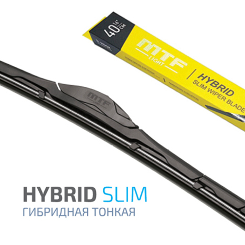 Щетка стеклоочистителя MTF light Slim HYBRID, Гибридная, Резина FUKOKU, Графит, 530мм (21''), 1 шт. Щетка стеклоочистителя MTF light Slim HYBRID, Гибридная, Резина FUKOKU, Графит, 530мм (21''), 1 шт.