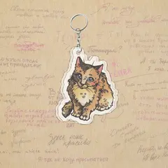 Акриловый брелок "Зелёная Лампочка. Котечка"