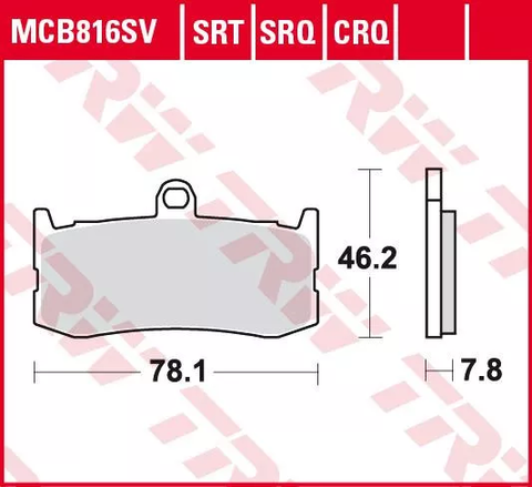 Колодки тормозные дисковые MCB816SV