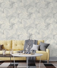 7173-11 Обои Euro Decor HEXAGON 1,06х10,05 / винил горячего тиснения на флизелине / раппорт 64см