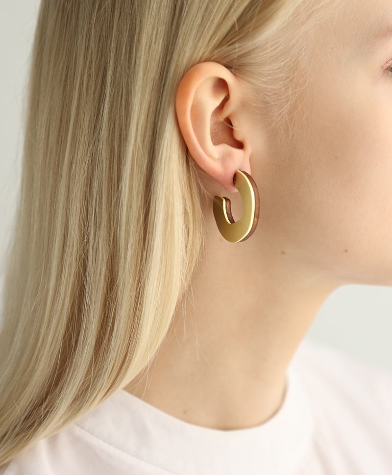 Серьги Cutout Hoops Wood