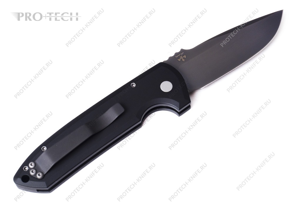 Нож Pro-Tech Rockeye Textured Black Smoky Gray DLC 3V Exclusive - фотография 