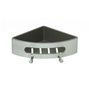 Lemark Shelf Line 9771046 Полка для душа угловая из нерж. стали с крючками, хром/вставка-пластик графит