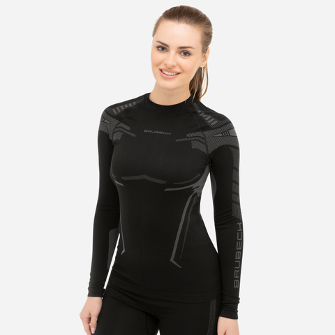 Женский термолонгслив Brubeck Dry black-graphite