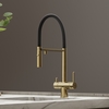 Sancos Imola SC4010BGBH Смеситель для кухни с гибким изливом и краном для фильтра, цвет: брашированное золото,черный