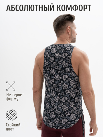 Спортивная майка «Серая хохлома»