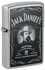 Фото Зажигалка ZIPPO Jack Daniels® с покрытием Street Chrome, латунь/сталь, серебристая