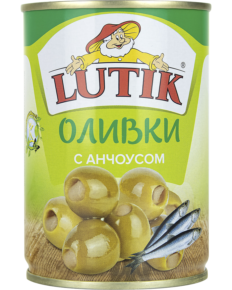 Оливки Lutik c анчоусом, 280 гр.