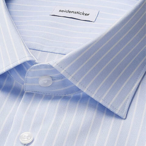 Сорочка мужская Seidensticker Shaped Fit 01.845437-10 голубая в белую полоску