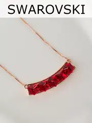 Колье Мираж с дорожкой красных кубиков Swarovski