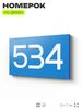 Номер на дверь 534, табличка на дверь для офиса, квартиры, кабинета, аудитории, склада, голубая 120х70 мм, Айдентика Технолоджи