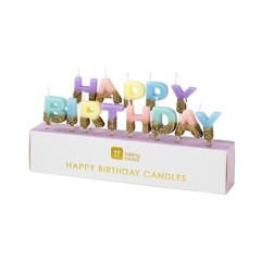 Свечи "С Днем Рождения" [Happy Birthday] (пастель) (2 х 2 см)