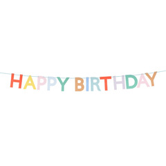 Гирлянда цветная "С Днем Рождения" [Happy Birthday] 1.8 м