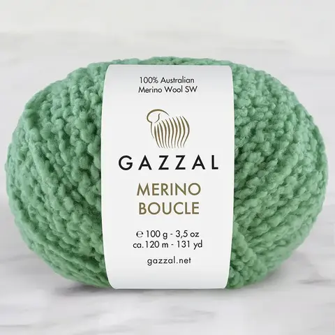 Пряжа Gazzal Merino Boucle 3769 зеленое яблоко