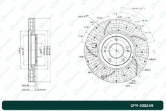 Диск тормозной перфорированный вентилируемый G-brake GFR-20024R правый