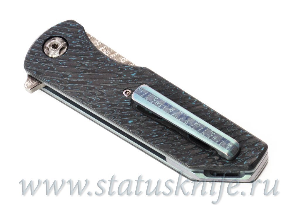 Нож TFK Tengu Damascus CF Green Anodized