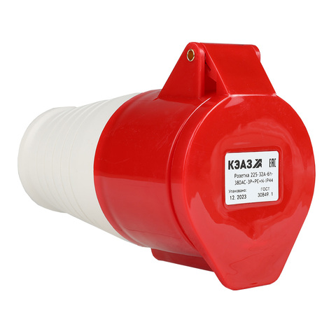 Розетка кабельная 225-32А-6h-380AC-3P+PE+N-IP44