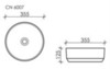 Ceramica Nova Element CN6007 Умывальник чаша накладная круглая, 35.5x35.5, цвет: чёрный