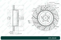Диск тормозной перфорированный вентилируемый G-brake GFR-20124R правый
