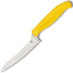 Фото Универсальный кухонный нож Spyderco Z-Cut SpyderEdge Offset Kitchen, сталь CTS - BD1 Alloy, рукоять желтый полипропилен