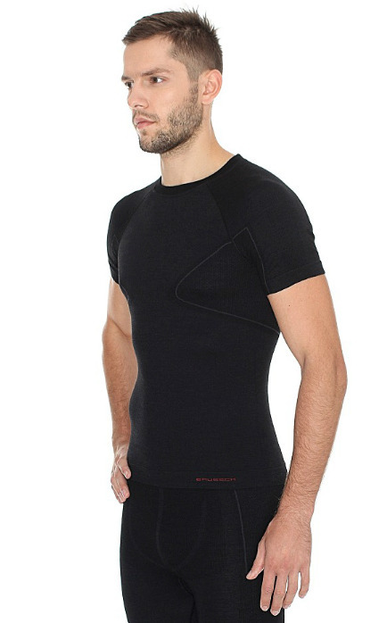 Термобелье мужское Brubeck Active Wool термофутболка черная - 2
